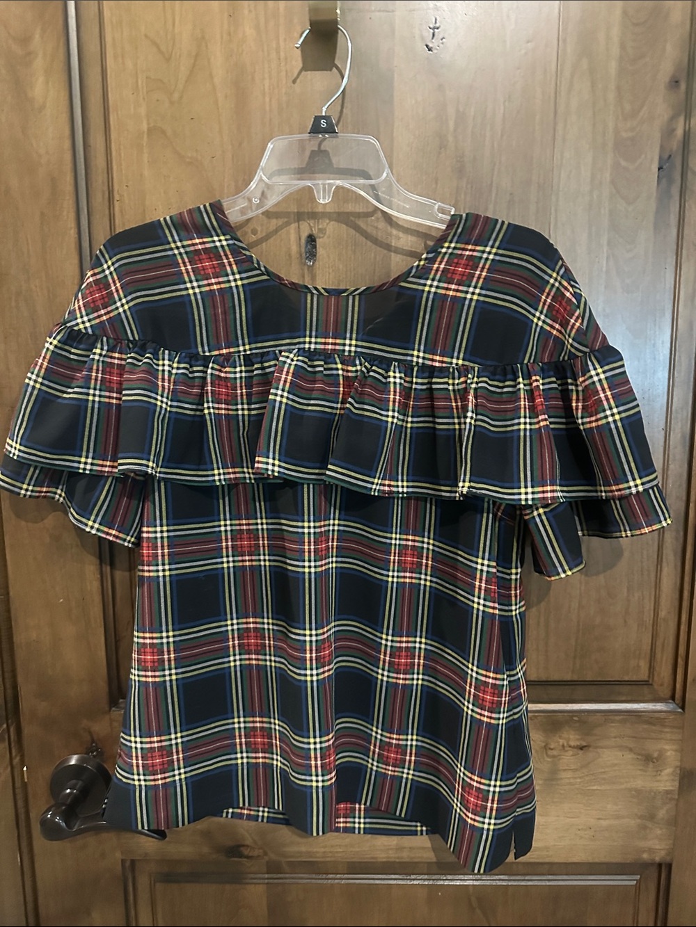 J. Crew Plaid Dress in Navy, Red, Green